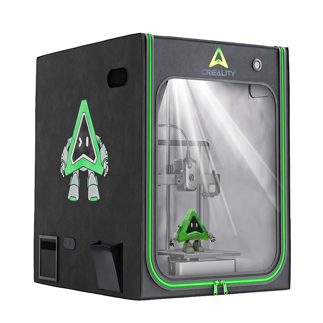 Recinto grande de Creality para impresora 3D con ventana transparente y tira LED