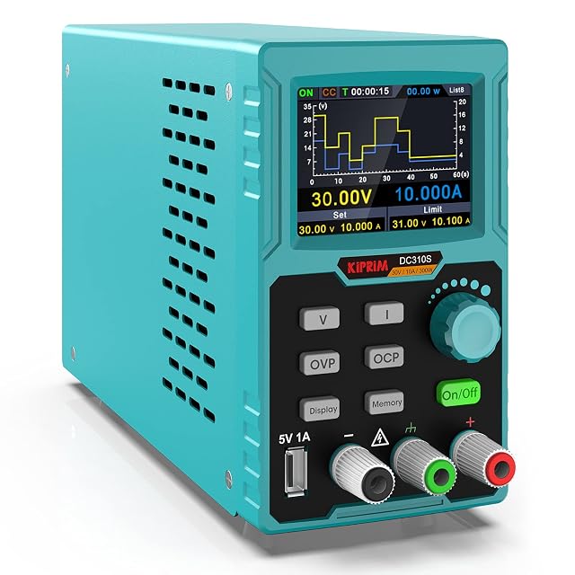 Fuente de alimentación de laboratorio programable Kiprim DC310S con pantalla a color