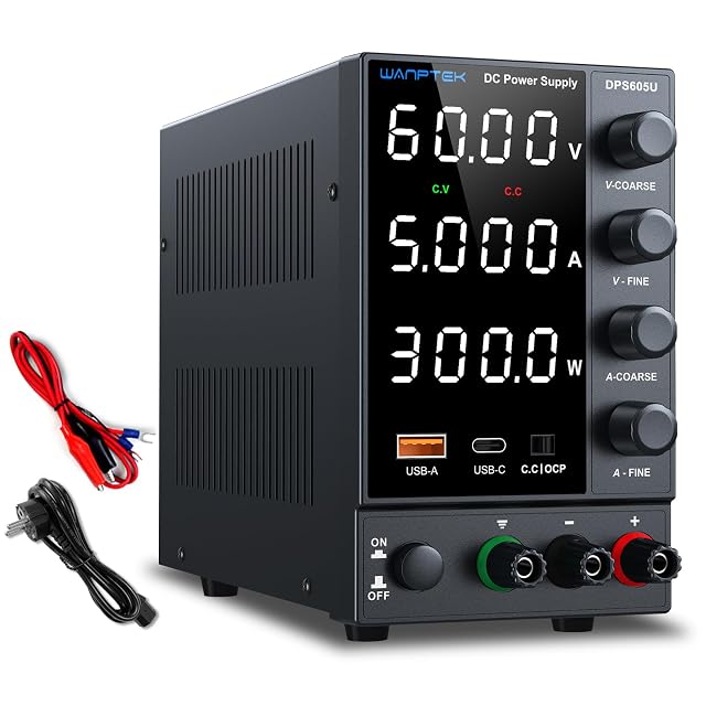Fuente de alimentación de laboratorio WANPTEK POWER DPS605U con pantallas LED