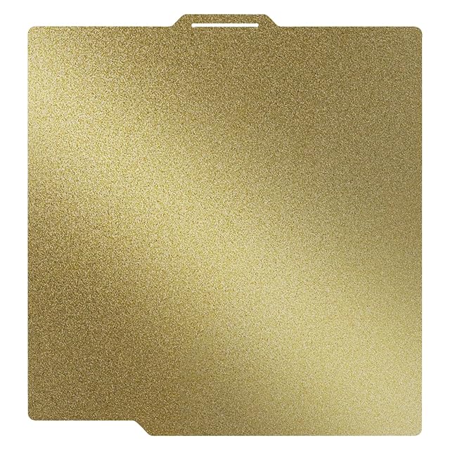 Placa de acero para muelles PEI texturizada dorada de TIOPY con pestaña de agarre