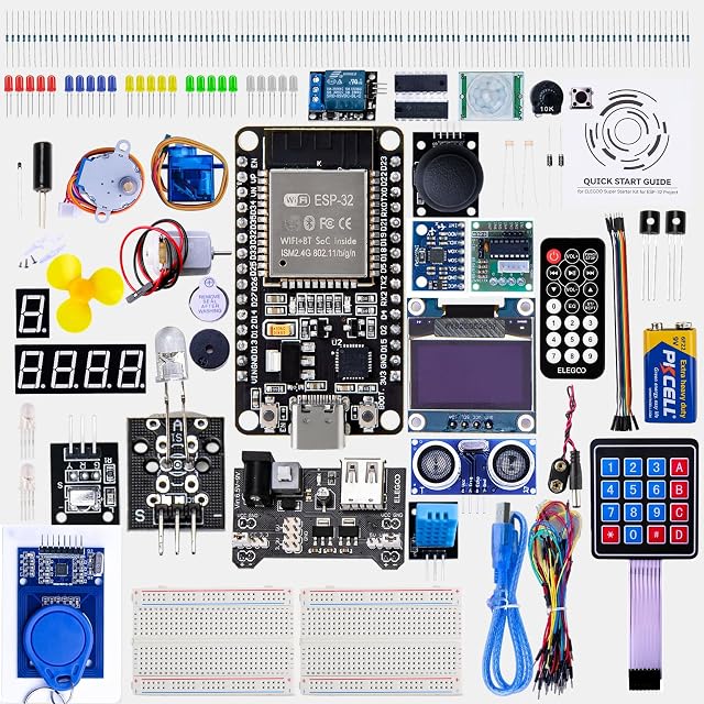 Kit de iniciación ELEGOO ESP-32 con placa, módulos y componentes