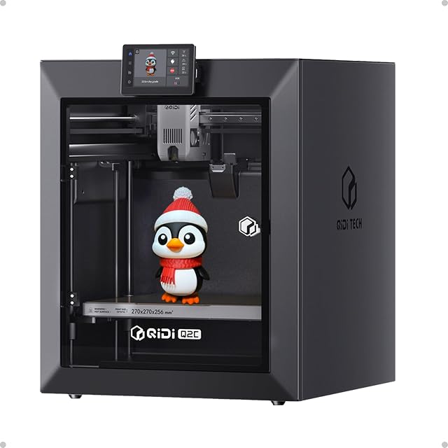 Impresora 3D cerrada QIDI Q2C con puerta de cristal y pantalla en la parte superior