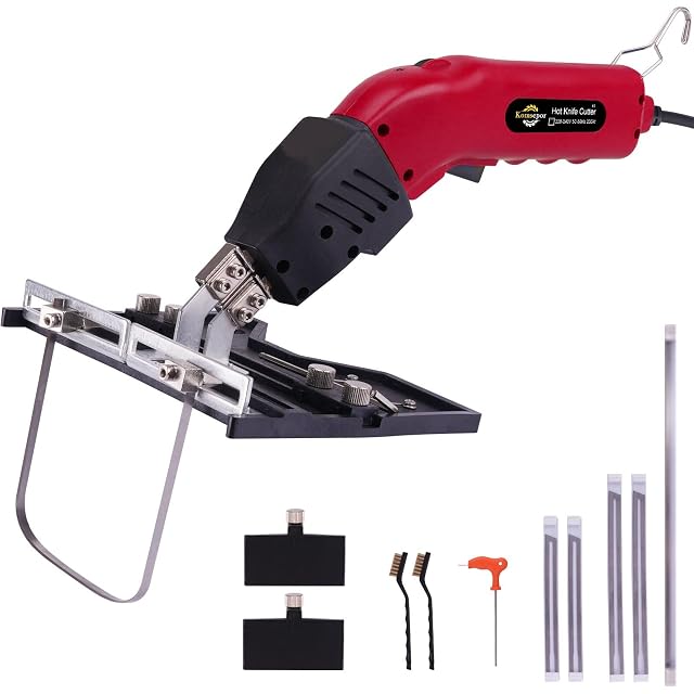 Cuchillo caliente para espuma Komsepor rojo de 200 W con hojas intercambiables