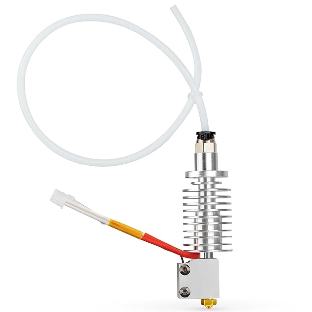 Hotend Anycubic Vyper con disipador de aletas, bloque calefactor, boquilla de latón, cable enchufado y un tubo de PTFE blanco