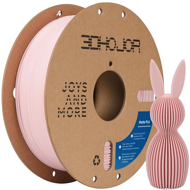 Bobina de filamento PLA mate de 3DHoJor en rosa melocotón