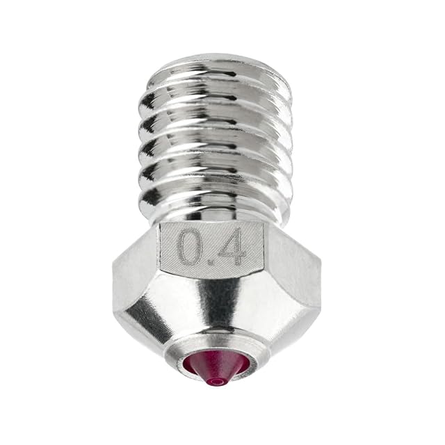 Boquilla DUROZZLE niquelada brillante grabada 0.4 con punta de rubí rojo