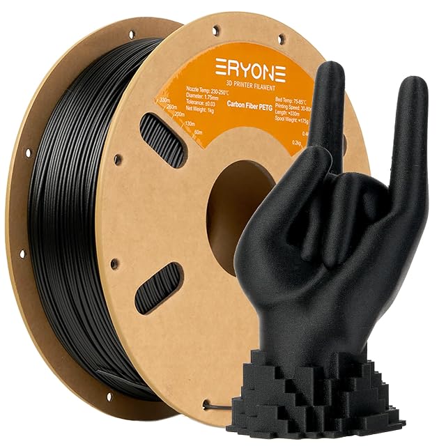Bobina de filamento PETG fibra de carbono negro de ERYONE