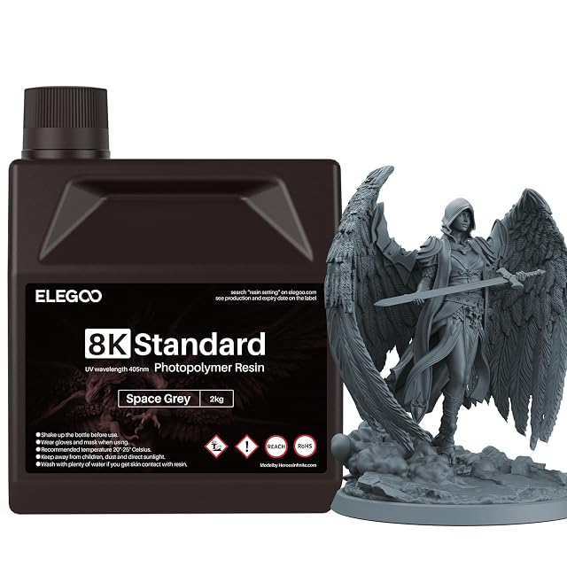 Botellas de resina ELEGOO 8K Standard Rigid gris espacial