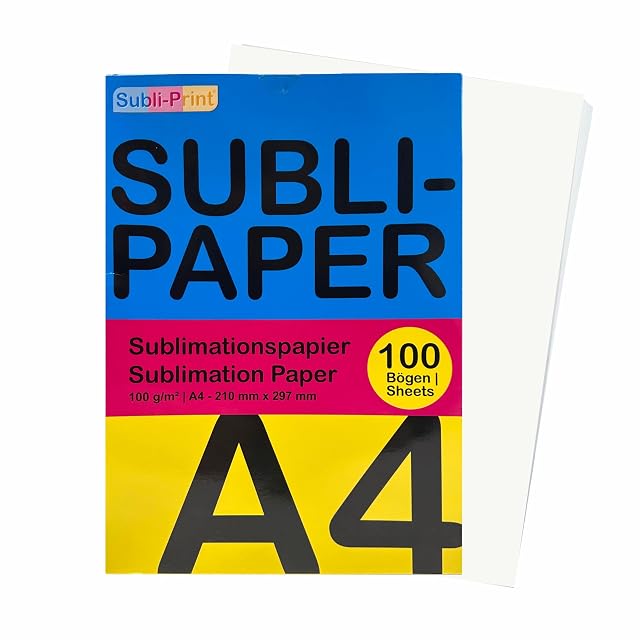 Paquete de Subli-Print rotulado Subli-Paper, 100 g/m², A4 210 × 297 mm, 100 hojas