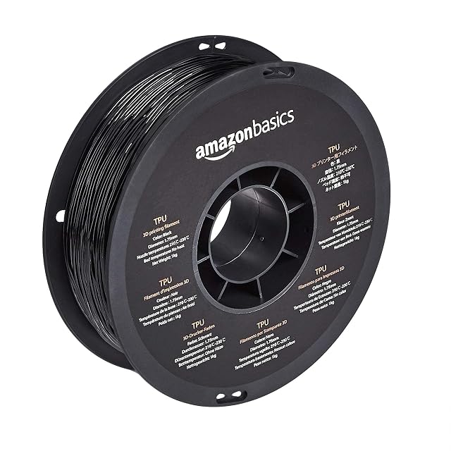 Bobina de filamento TPU negro de Amazon Basics con indicador