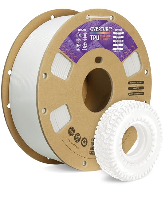 Bobina de filamento TPU blanco de OVERTURE