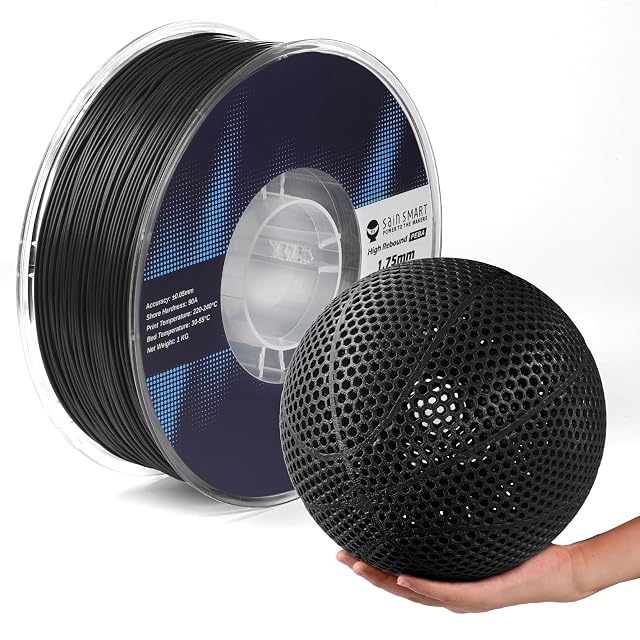 Bobina de filamento flexible PEBA 90A negro de SainSmart